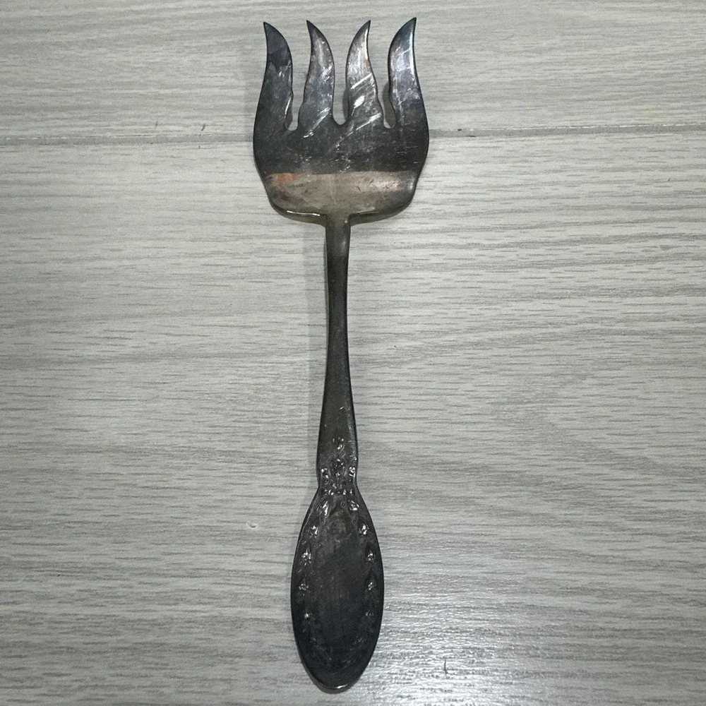 Alvin Silver Diana Pattern Buffet Cold Meat Serving Fork 8.5x2.5